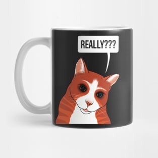 Really? Cute Ginger cat watching you a bit worried Mug